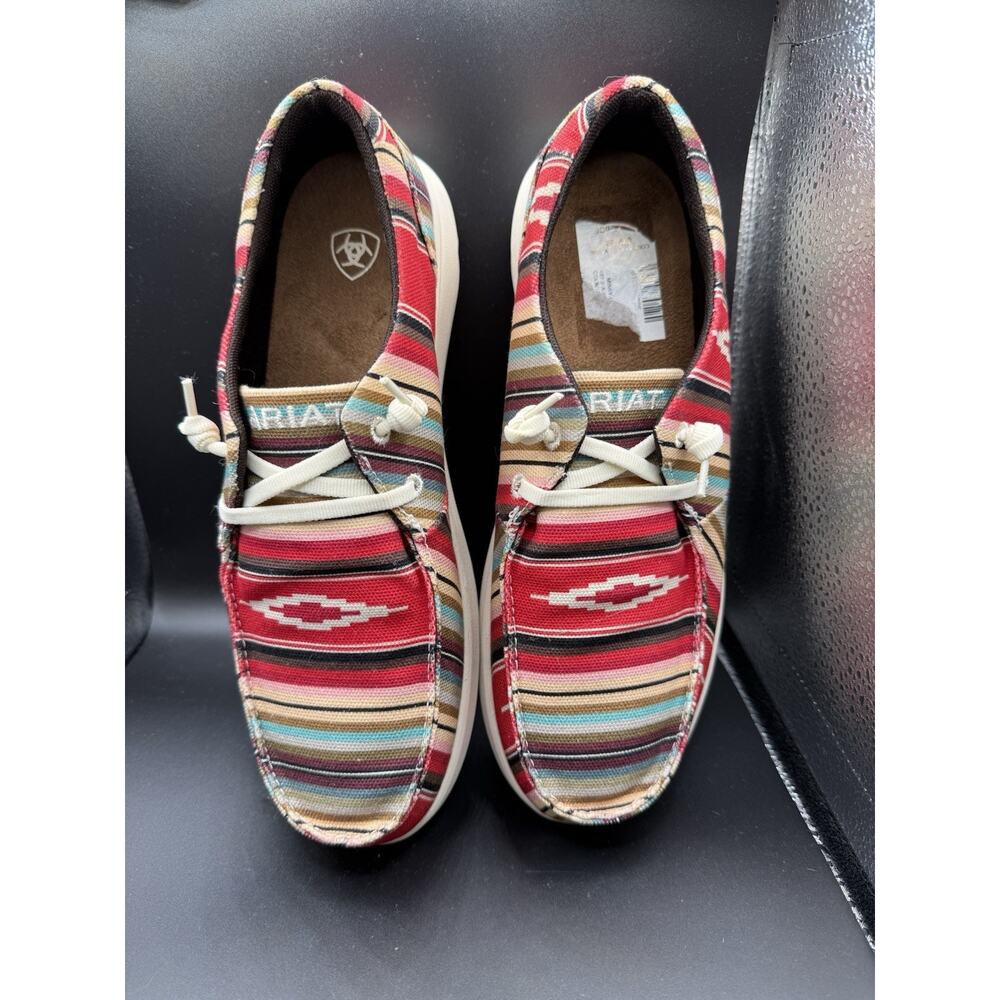 Ariat Hilo Slip-On Shoes WOMEN 9B Pastel Serape Aztec Print Moc Toe Comfort Lace - Picture 2 of 9